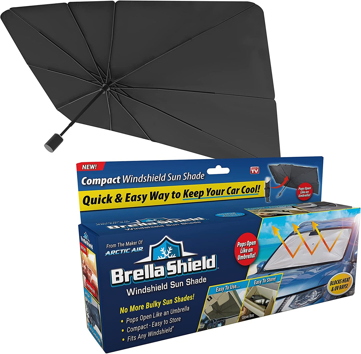 Pops Open Car Windshield Sun Shade